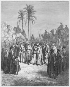 El encuentro de Jacob y Esaú de Gustave Dore